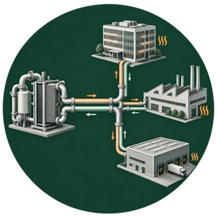 Dynamic district heating grid